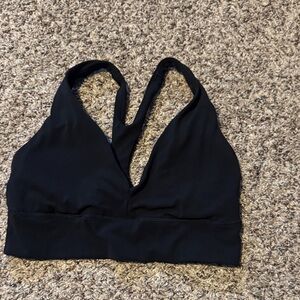 Athleta Deep V Black Sports Bra